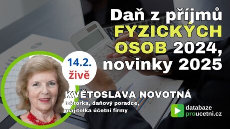 Daň z příjmů fyzických osob 2024, DPFO, školení pro účetní, Květoslava Novotná