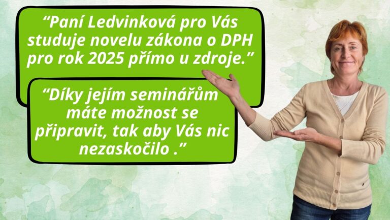 Zákon o DPH novela 2025, Jana Ledvinková