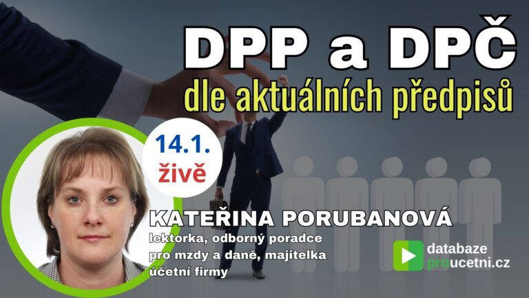 DPP a DPČ aktuální legislativa, školení pro účetní, AZ-DIALOG, lektorka Kateřina Porubanová