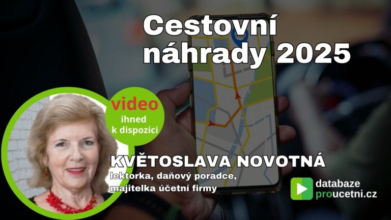 Cestovní náhrady 2025, školení pro účetní od AZ-DIALOG, Květoslava Novotná