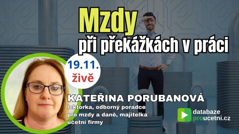 Mzdy při překážkách v práci, školení pro účetní od AZ-DIALOG, Kateřina Porubnová