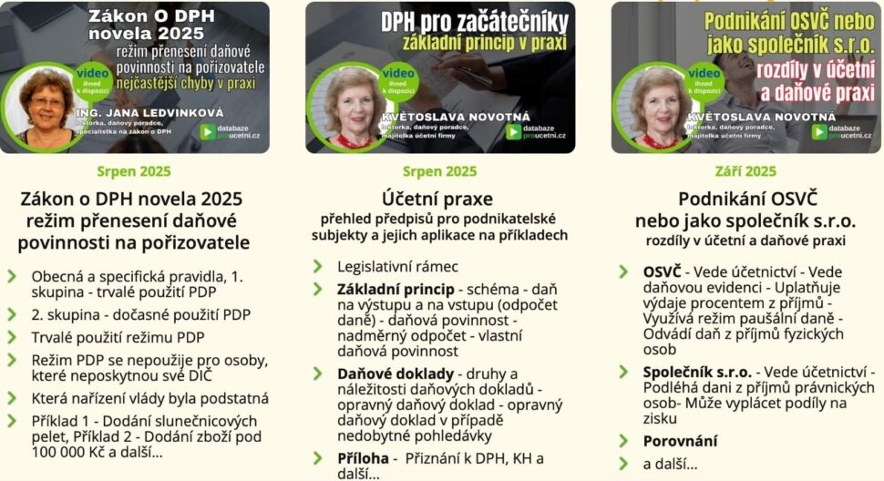 ŠKOLENÍ PRO ÚČETNÍ, video a online semináře od AZ-DIALOG