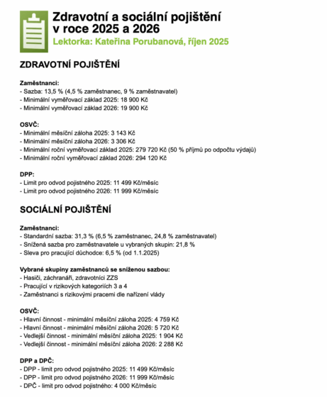 Přehledný souhrn semináře - ukázka