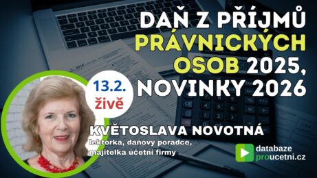 Daň z příjmů právnických osob 2025 – online seminář pro účetní