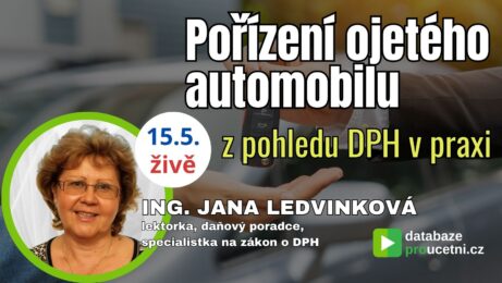 Pořízení ojetého osobního automobilu z&nbsp;pohledu DPH v&nbsp;praxi – online seminář