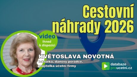 Online seminář Cestovní náhrady 2026 pro účetní a mzdové účetní