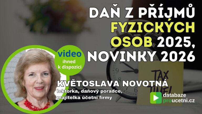 Video seminář Daň z příjmů fyzických osob 2025 a novinky 2026 pro účetní a daňové poradce