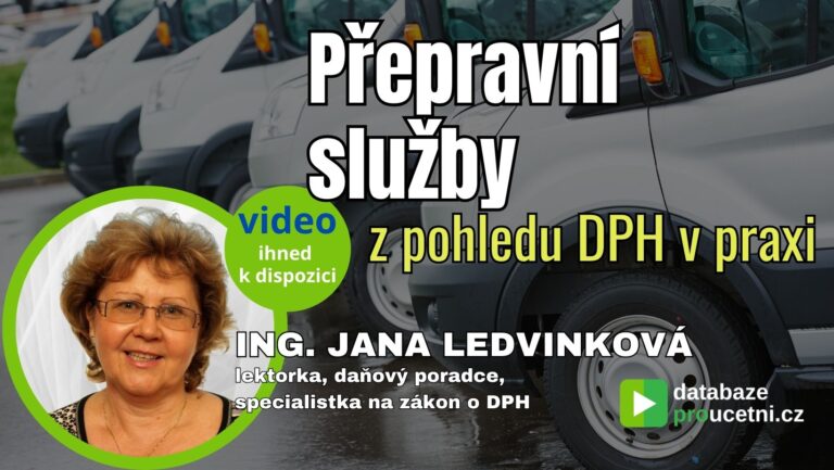 Přepravní služby z pohledu DPH v praxi – titulní obrázek videa