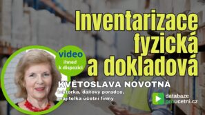 Inventarizace fyzická a dokladová – video pro účetní