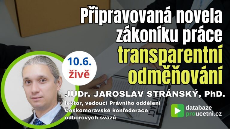 Transparentní odměňování – online seminář pro účetní, mzdové účetní a daňové poradce