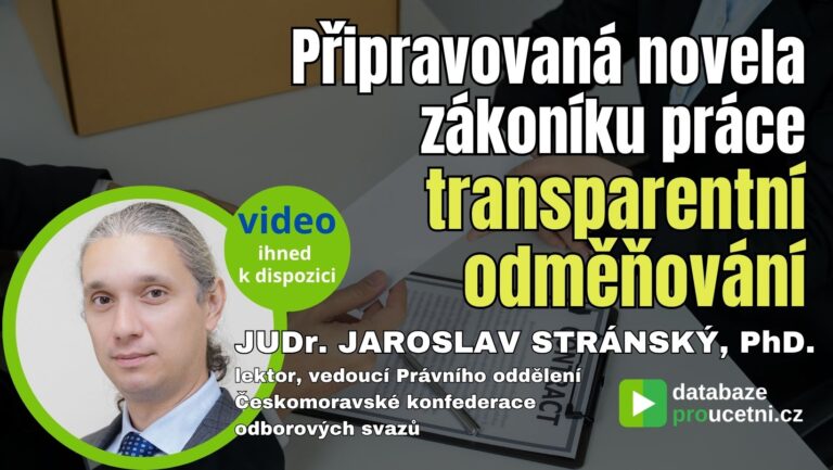 Novela zákoníku práce – transparentní odměňování