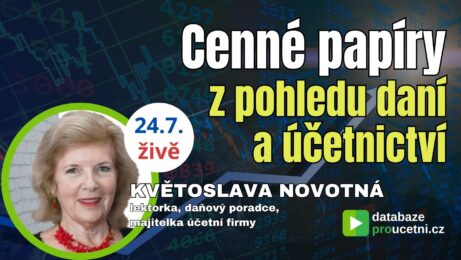 Online seminář Cenné papíry z&nbsp;pohledu daní a&nbsp;účetnictví pro&nbsp;účetní