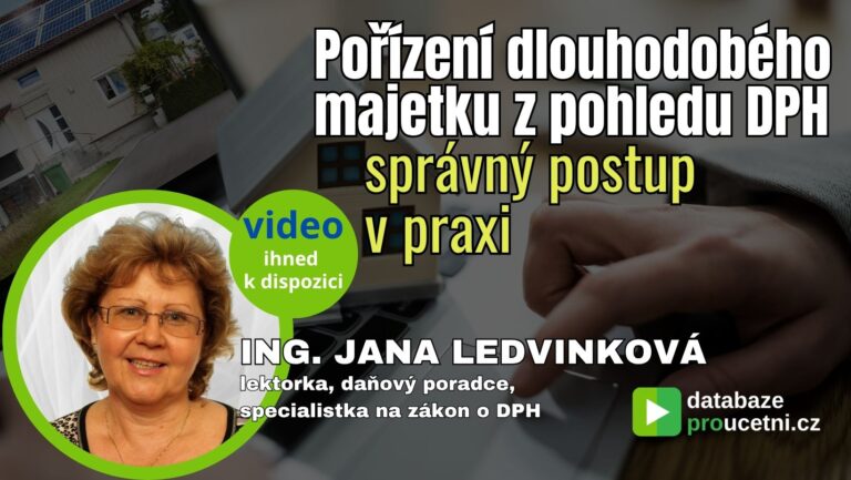 Dlouhodobý majetek, leasing a odpočet DPH – video pro účetní