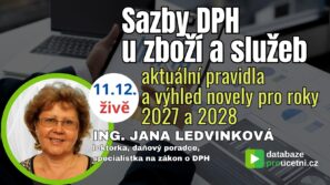 Sazby DPH u zboží a služeb – online seminář
