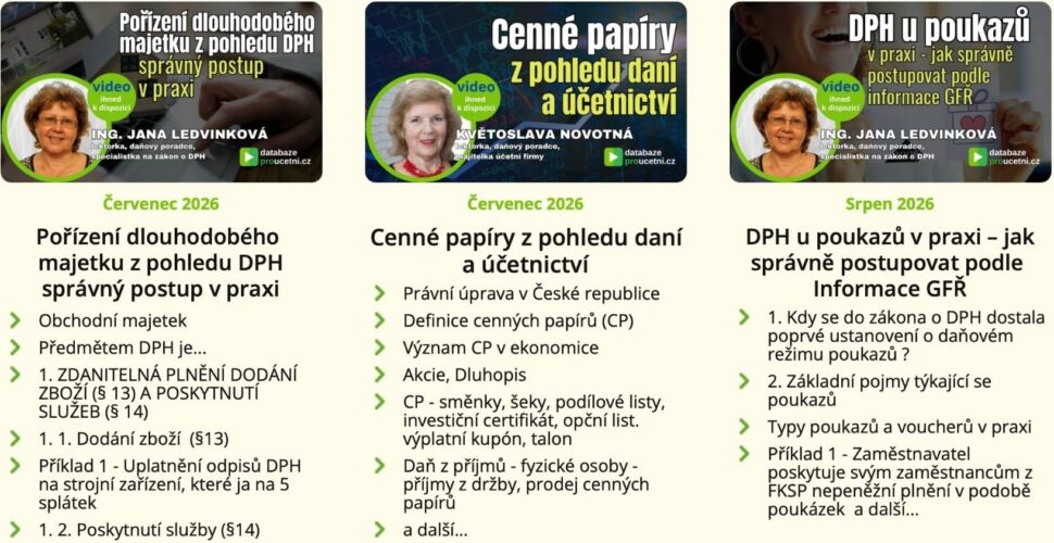 video semináře - školení pro&nbsp;účetní