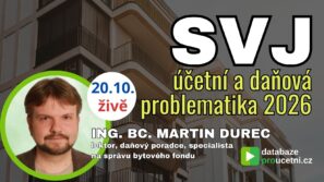 Online seminář Účetnictví SVJ a daně 2026